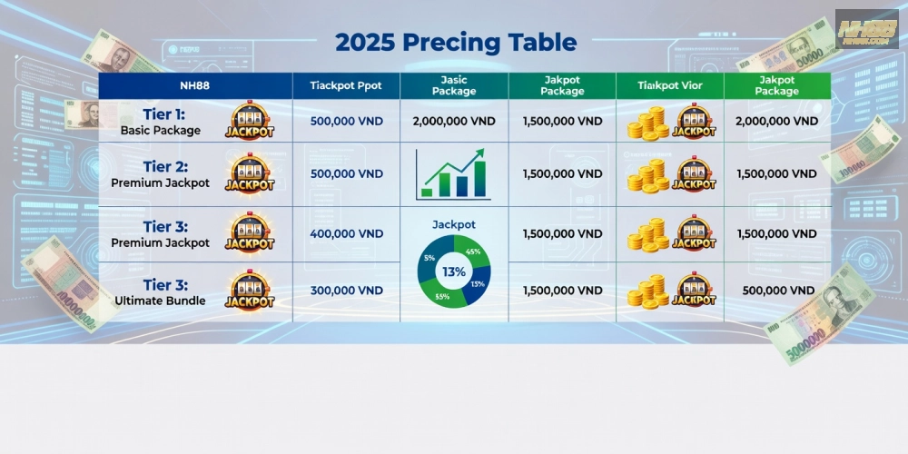 Bảng giá chi tiết các gói chơi game nổ hũ trên NH88 năm 2025