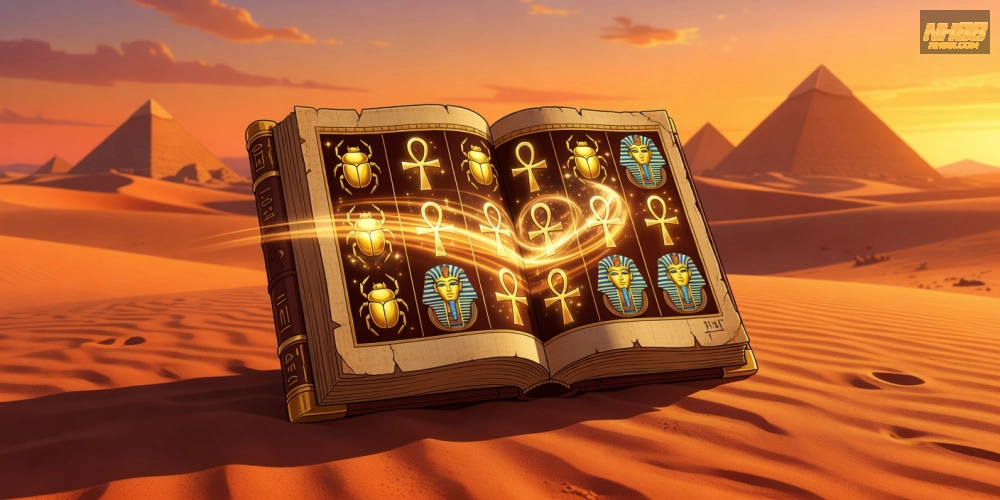Giao diện slot Book of Dead trên nh88 với biểu tượng Ai Cập cổ đại