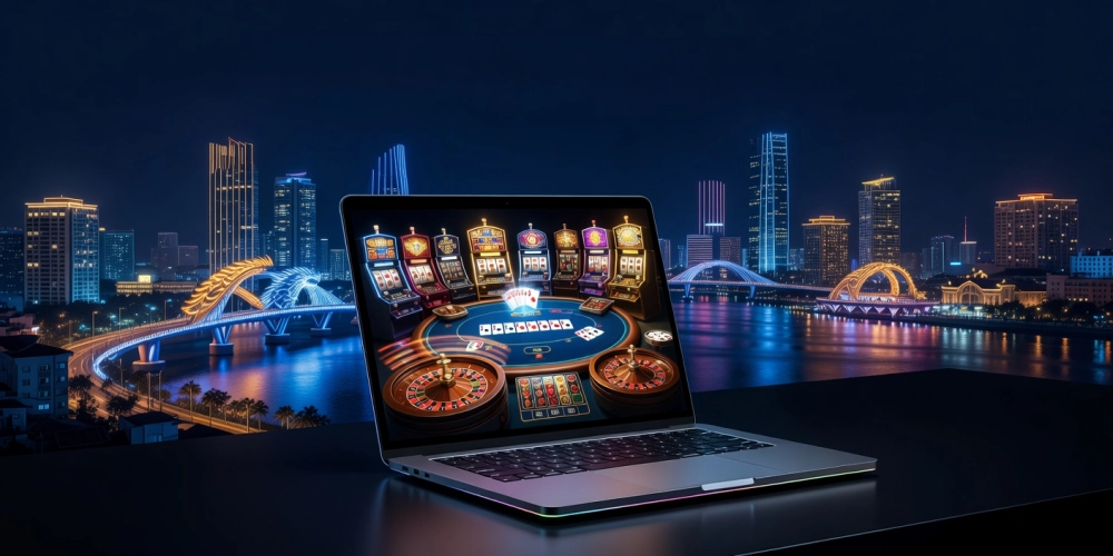 Minh họa khái niệm casino da nang nh88 với giao diện hiện đại và các trò chơi hấp dẫn