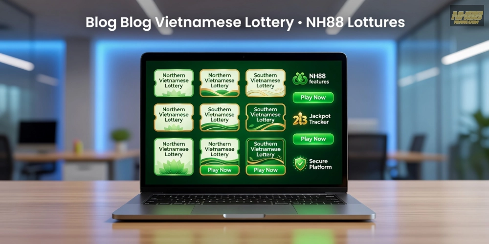Minh họa tổng quan về xổ số kiến thiết nh88 với giao diện hiện đại và các loại vé số đa dạng