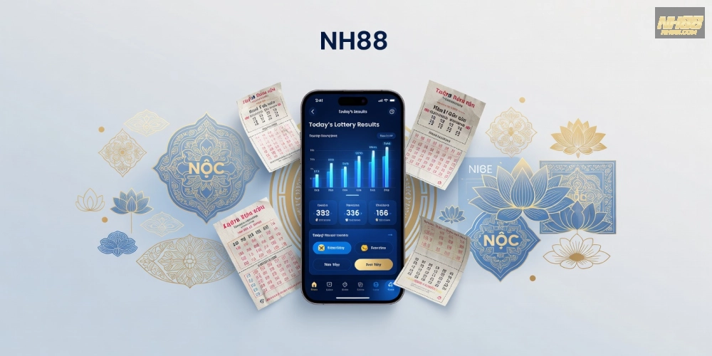Hình minh họa khái niệm xổ số hôm nay nh88 với giao diện hiện đại và kết quả realtime