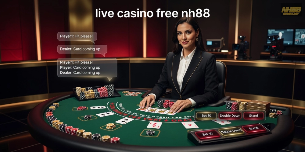 Khái niệm live casino free nh88 được minh họa qua giao diện chơi trực tiếp